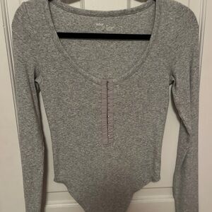 AERIE Grey thong bodysuit